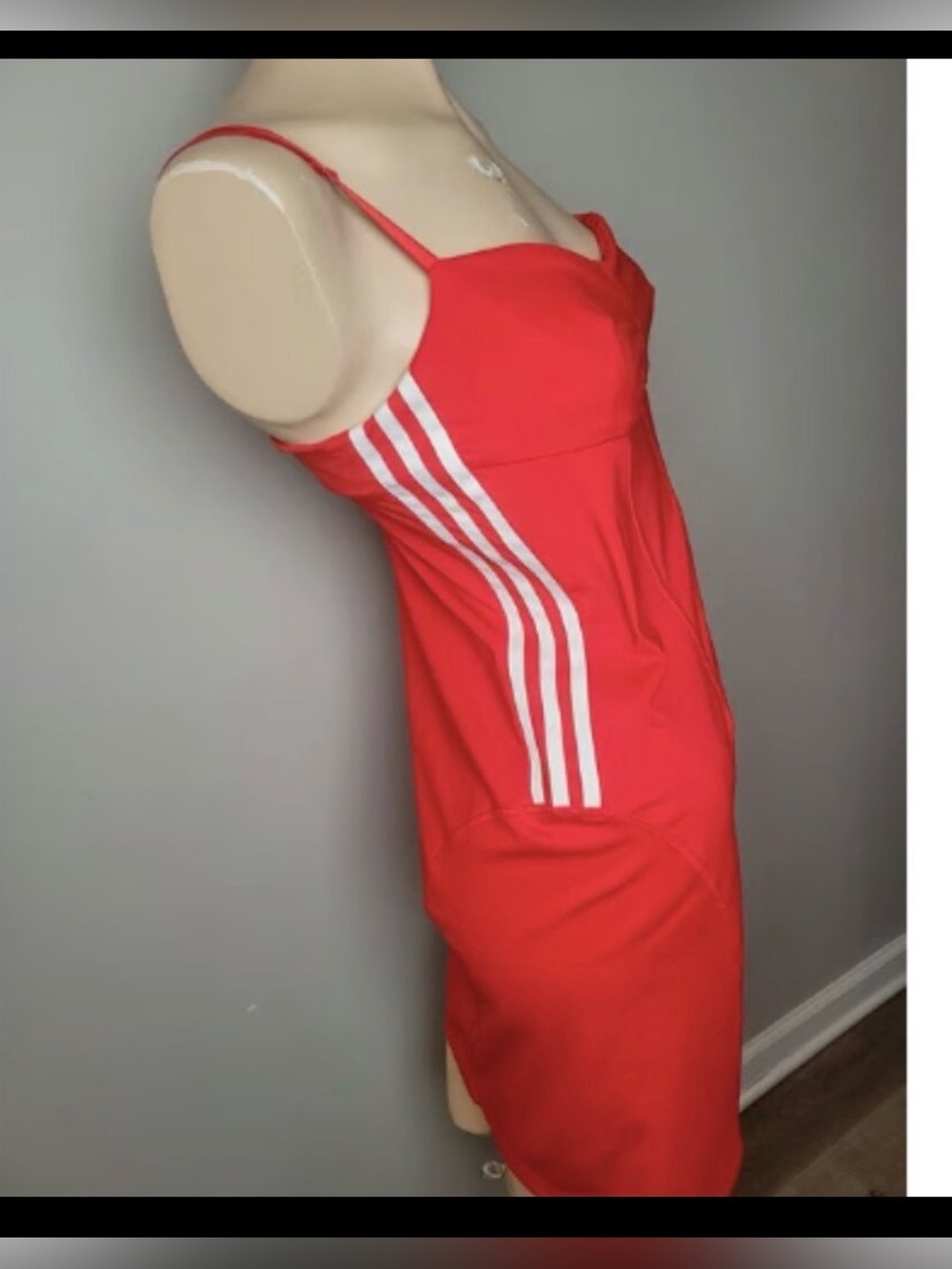 NWT Adidas Centre Stage Red Corset Mini Dress S - Picture 4 of 10